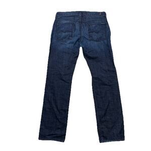 7 For All Mankind Slimmy Jeans Size 33 x 32" Inseam Straight Blue Dark Wash 26-6